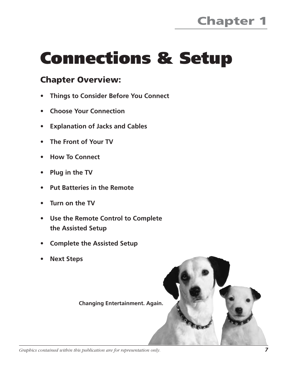 Connections & setup, Chapter 1, Chapter overview | RCA HD50LPW52 User Manual | Page 9 / 80