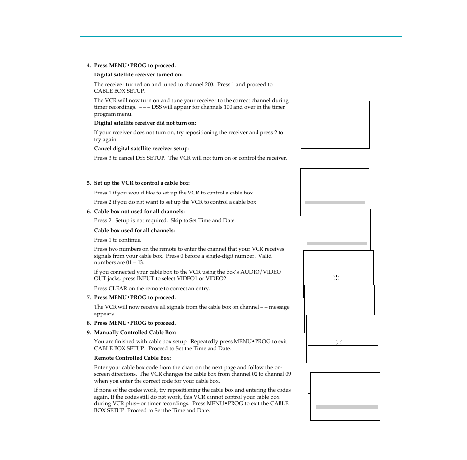 12 startup, Set up a digital satellite receiver (continued), Set up a cable box | RCA PSVR65 User Manual | Page 14 / 60