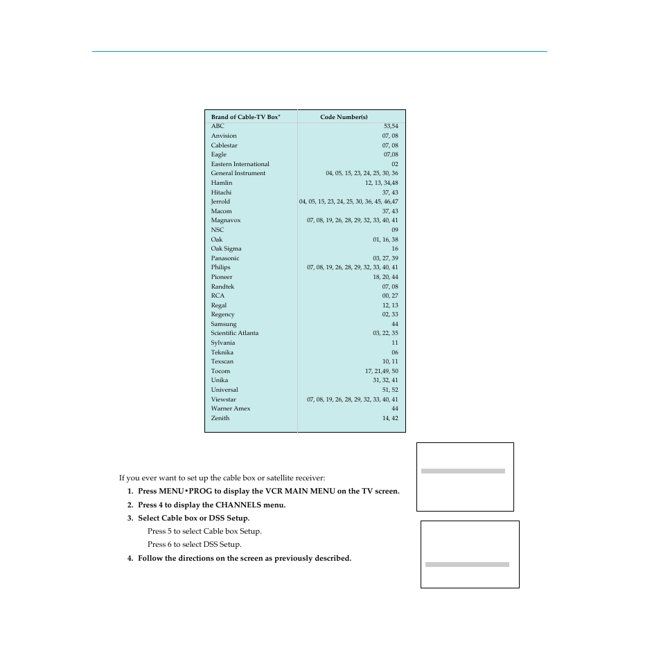 Compatible cable box control, Setting up the vcr | RCA PSVR65 User Manual | Page 15 / 60