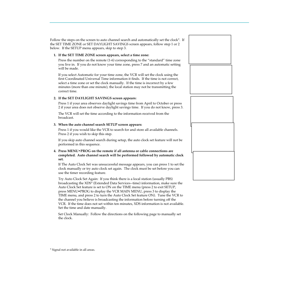 Set up clock and auto channel search, 14 startup | RCA PSVR65 User Manual | Page 16 / 60