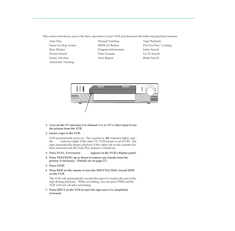 Playing a tape, To play a tape, 25 playing a tape | RCA PSVR65 User Manual | Page 27 / 60