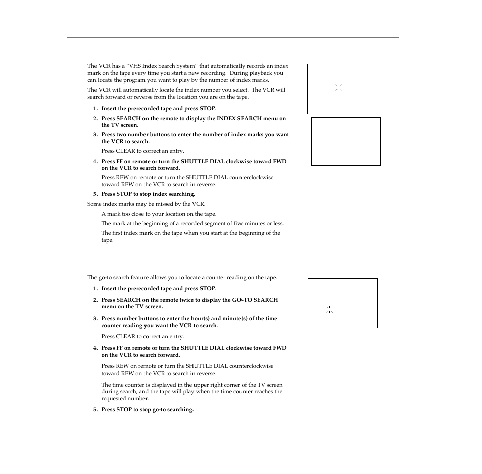 Index search, Go-to search, Using the playback features | RCA PSVR65 User Manual | Page 33 / 60