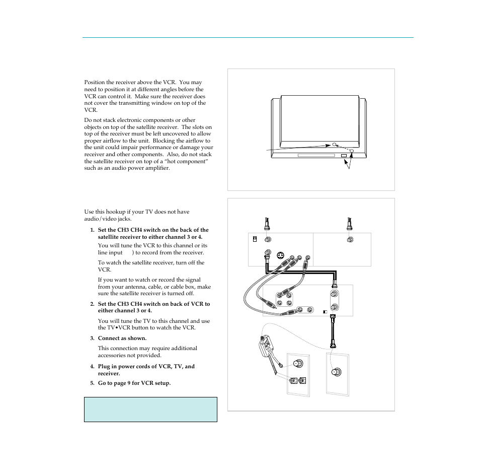 Digital satellite receiver, Position the receiver, Basic hookup | 6hooking up the vcr | RCA PSVR65 User Manual | Page 8 / 60