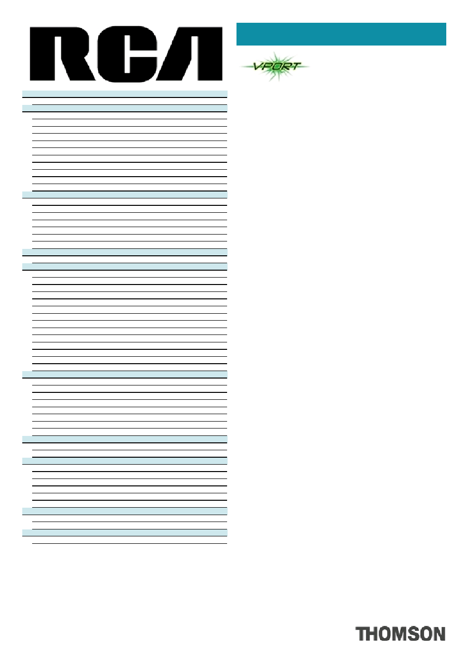 F20tf20, Technical specifications | RCA TruFlat F20TF20 User Manual | Page 2 / 2