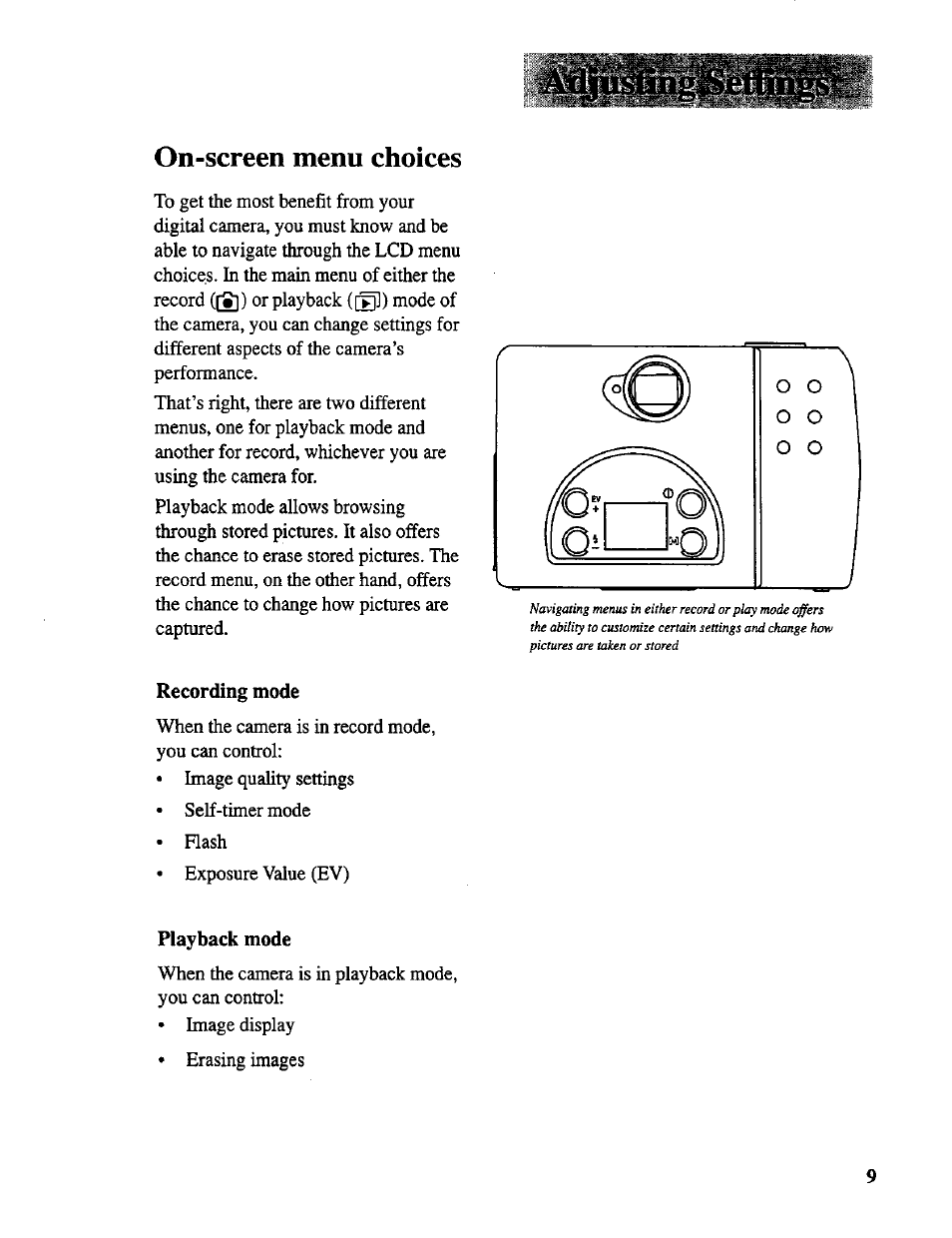 On-screen menu choices | RCA CDS 1000 User Manual | Page 11 / 34