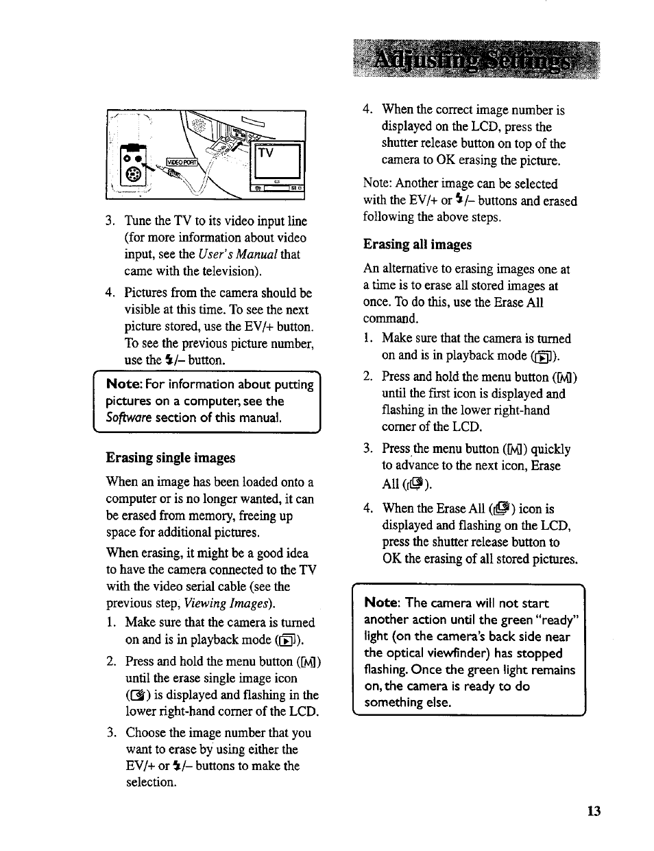 Erasing single images, Erasing all images | RCA CDS 1000 User Manual | Page 15 / 34
