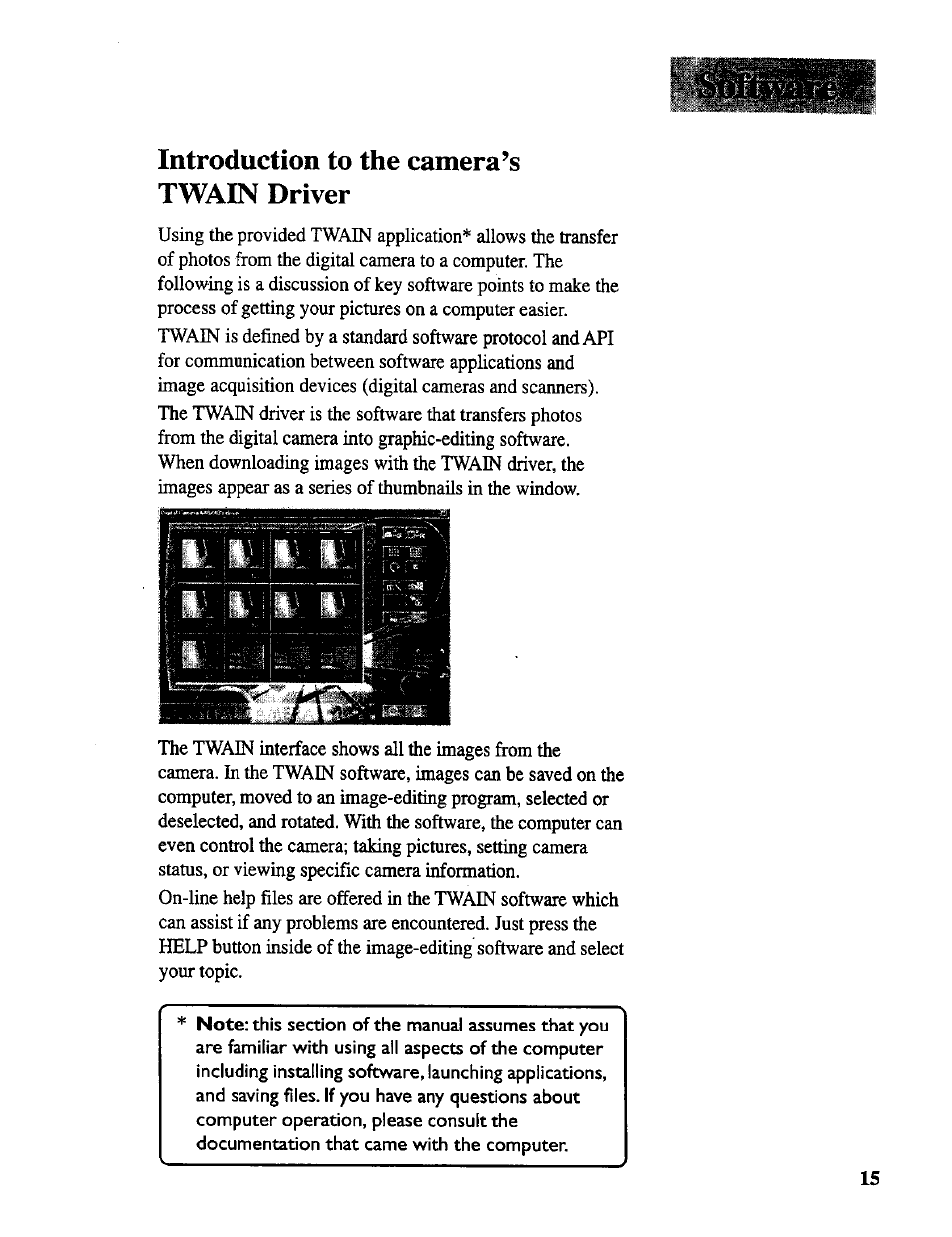 Introduction to the camera’s twain driver | RCA CDS 1000 User Manual | Page 17 / 34