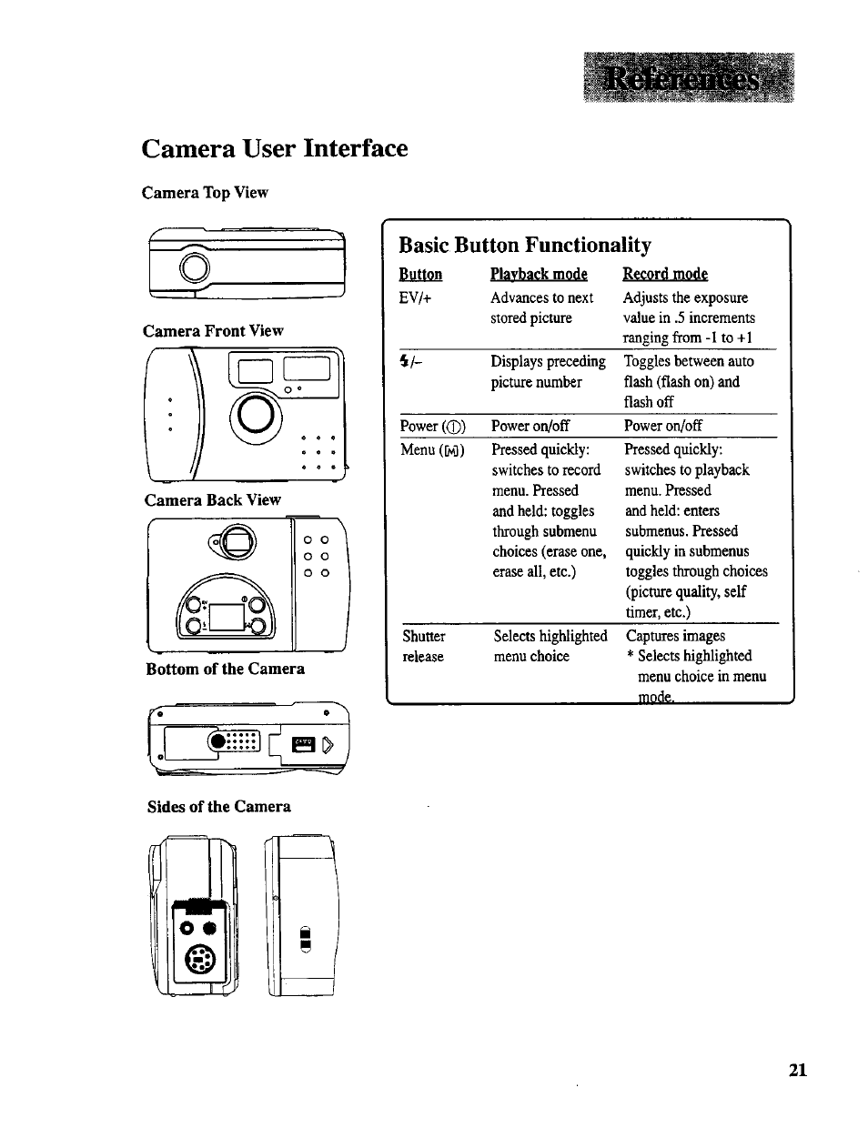 Camera user interface, Mir h, 1 " 1 j | RCA CDS 1000 User Manual | Page 23 / 34