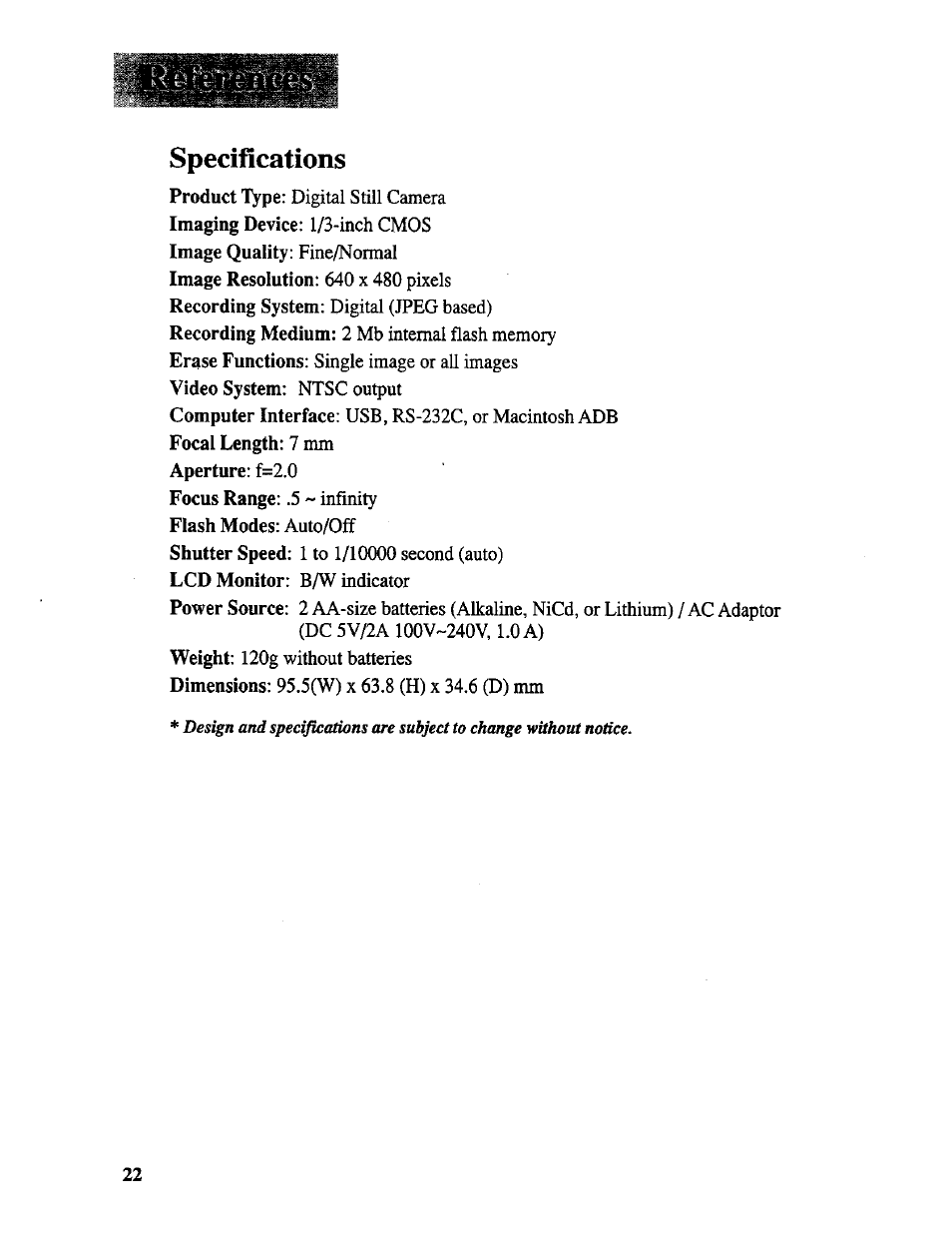 Specifications | RCA CDS 1000 User Manual | Page 24 / 34