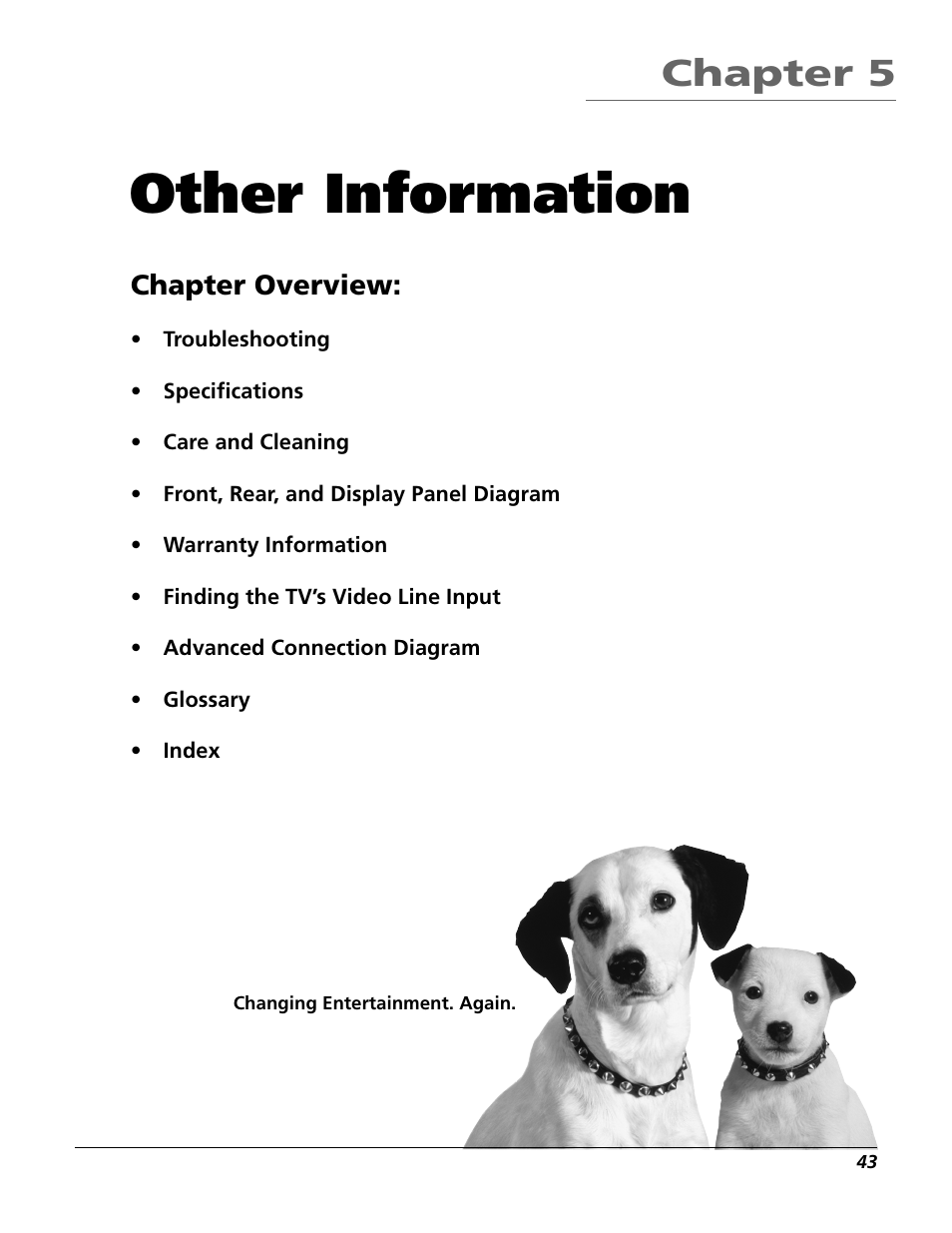 Other information, Chapter 5, Chapter overview | RCA VR651HF User Manual | Page 45 / 60