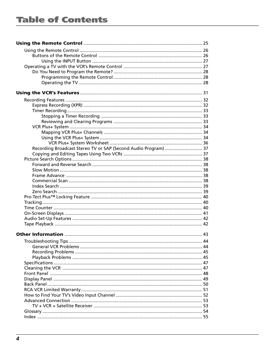 RCA VR651HF User Manual | Page 6 / 60