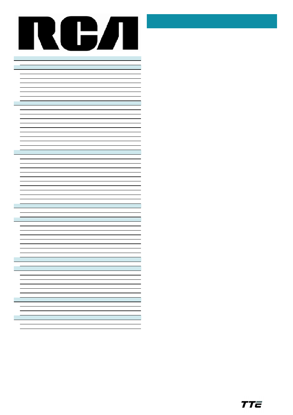 Technical specifications | RCA 32V420T User Manual | Page 2 / 2