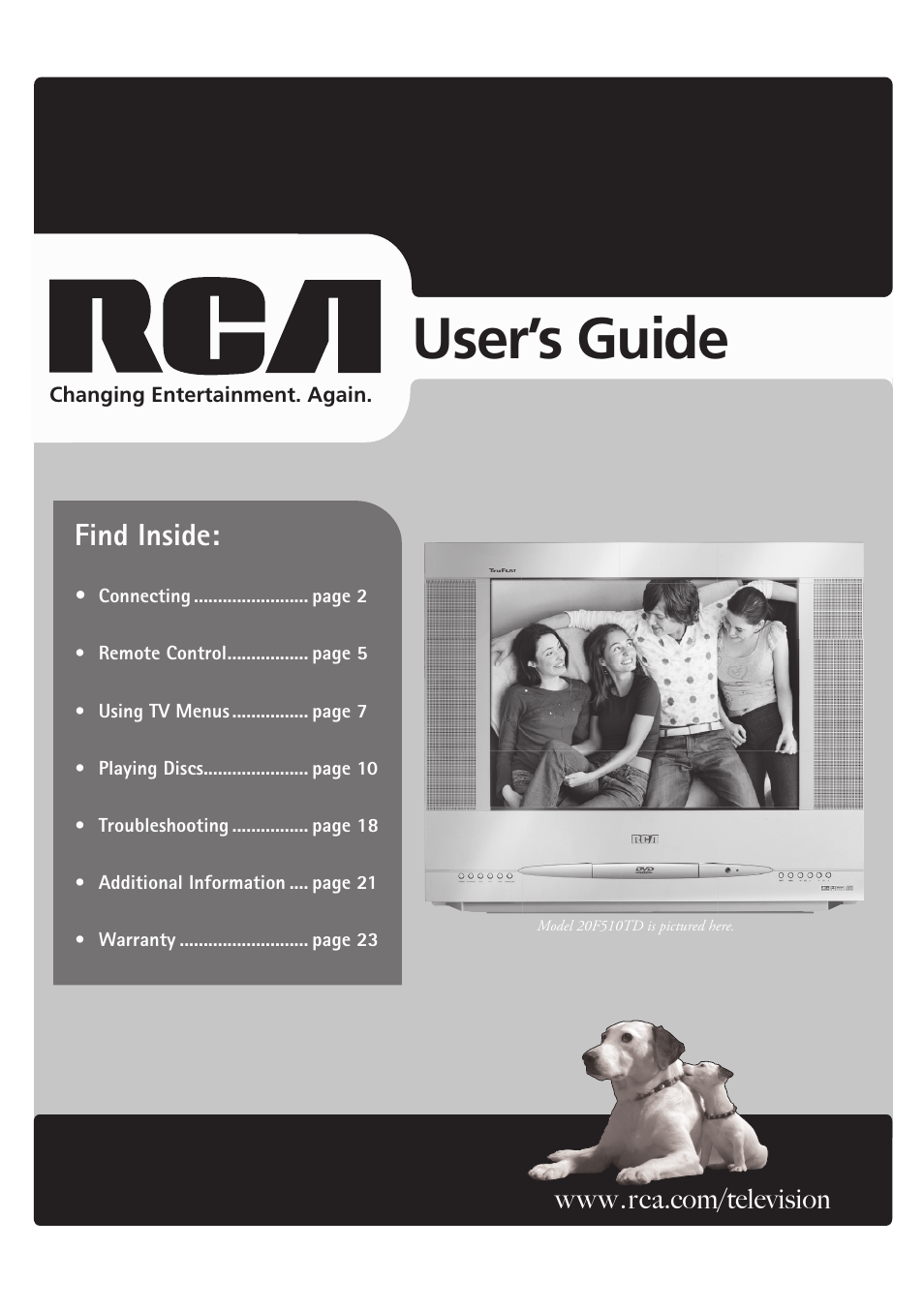 RCA 20F510TD User Manual | 28 pages