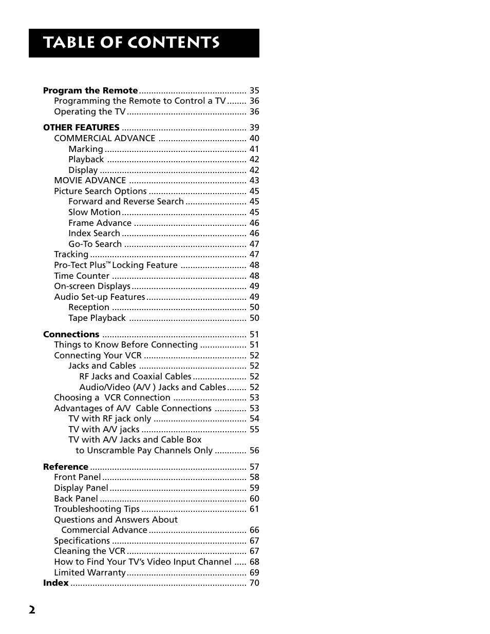 RCA VR646HF User Manual | Page 4 / 76