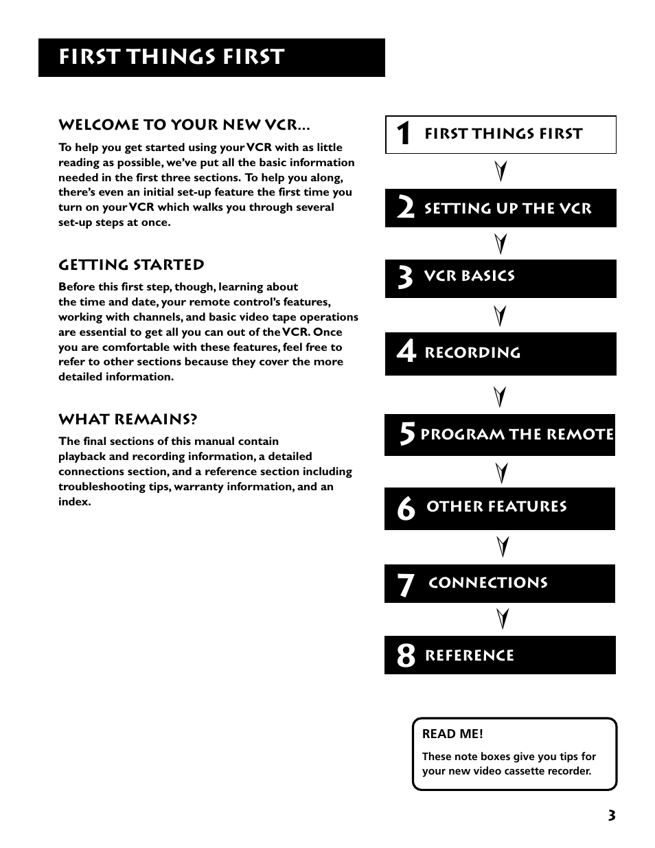 First things first | RCA VR646HF User Manual | Page 5 / 76