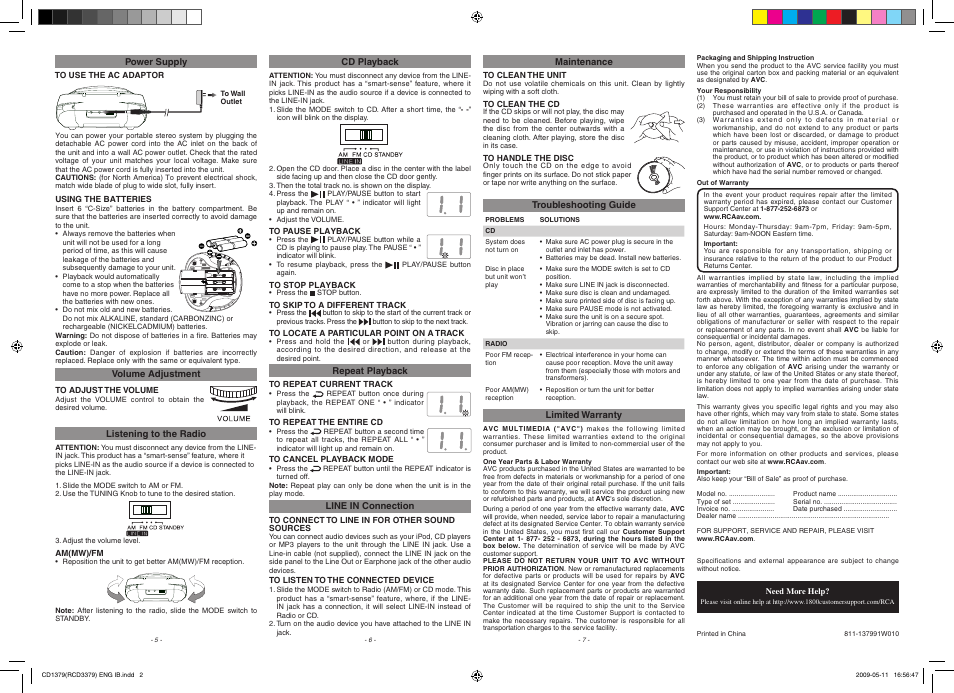 RCA RCD3379 User Manual | Page 2 / 2