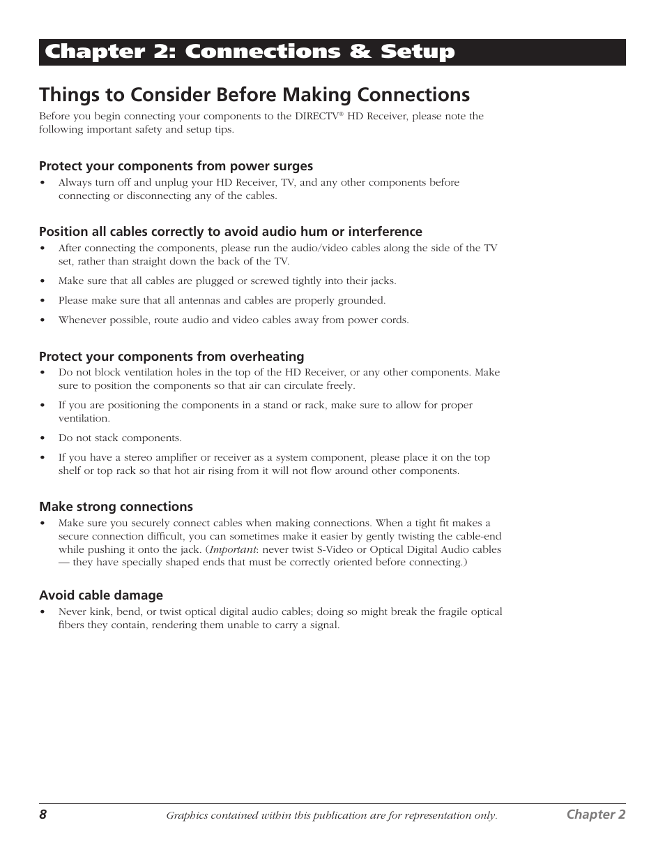 Things to consider before making connections, Chapter 2: connections & setup, Connections & setup | RCA DTC210 User Manual | Page 10 / 80