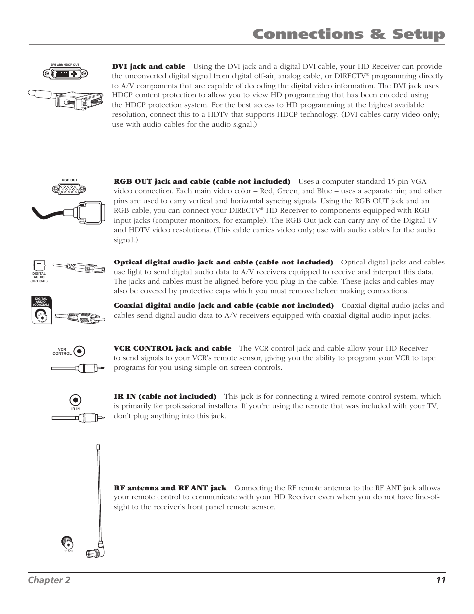 Connections & setup, 10 chapter 2, Chapter 2 11 | RCA DTC210 User Manual | Page 13 / 80