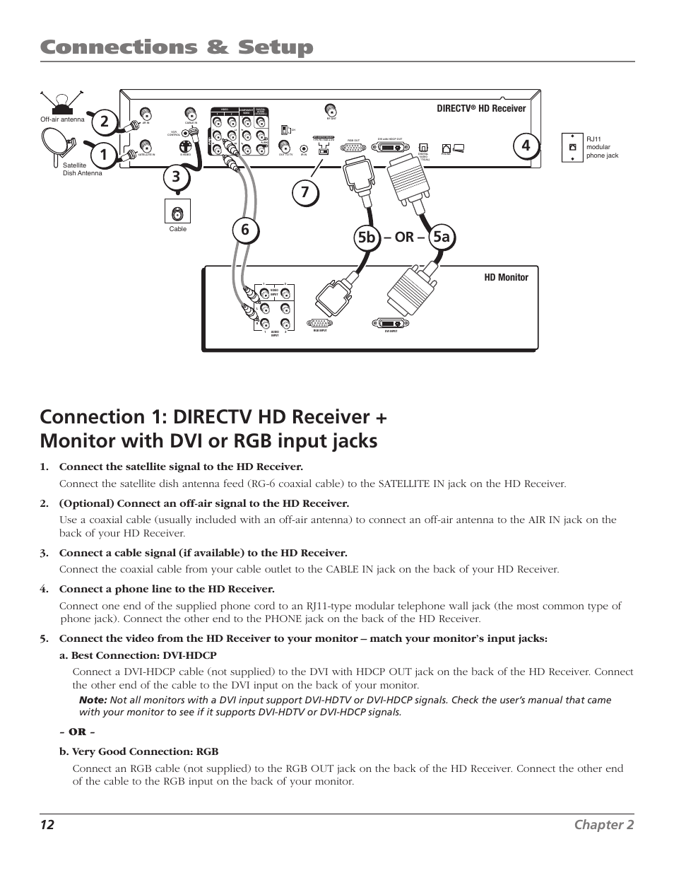 Connections & setup, 12 chapter 2, Chapter 2 13 | RCA DTC210 User Manual | Page 14 / 80