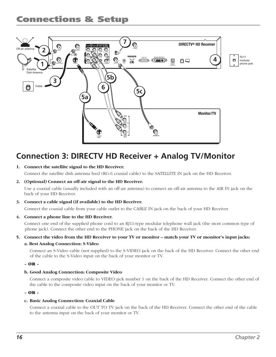 Connections & setup, 16 chapter 2, Chapter 2 17 | RCA DTC210 User Manual | Page 18 / 80