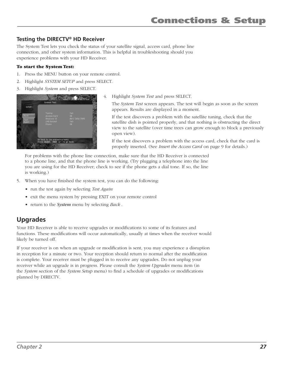 Upgrades, Connections & setup | RCA DTC210 User Manual | Page 29 / 80