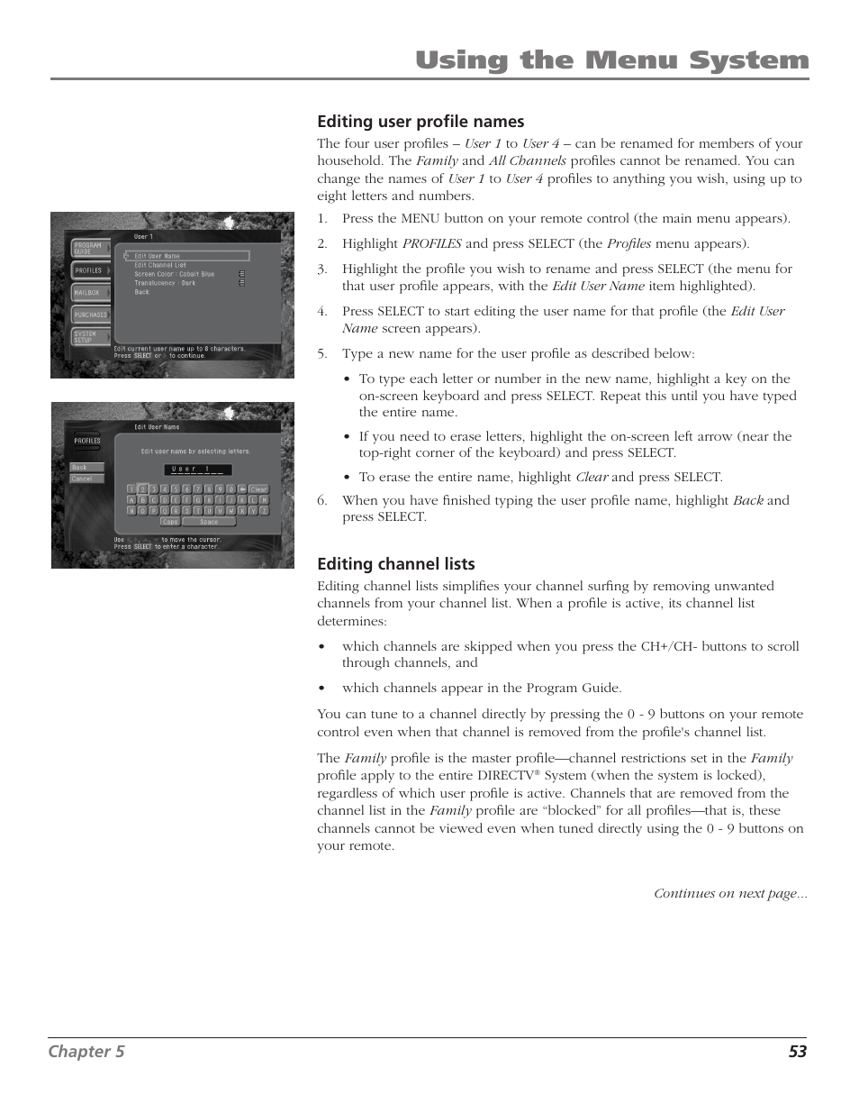 Using the menu system | RCA DTC210 User Manual | Page 55 / 80