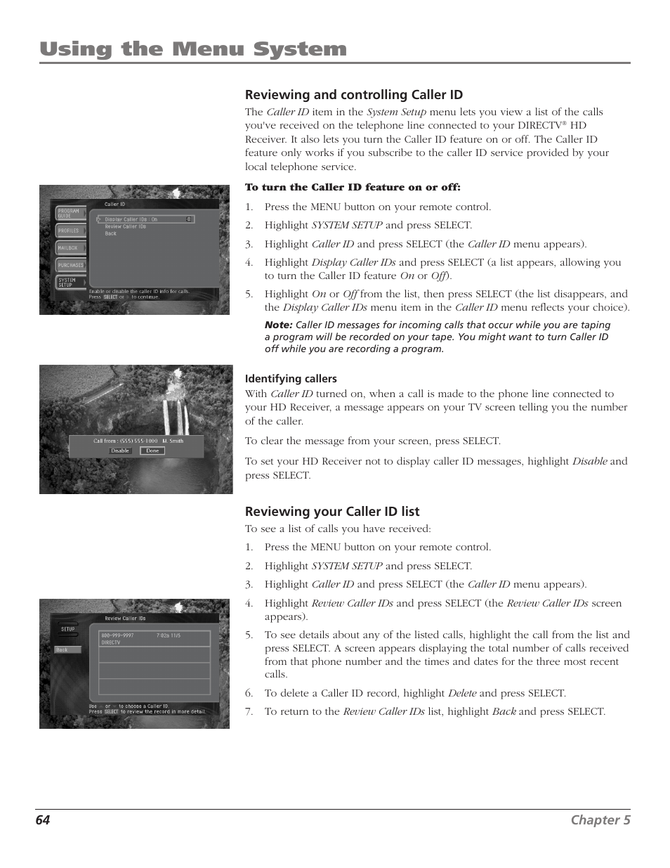 Using the menu system | RCA DTC210 User Manual | Page 66 / 80