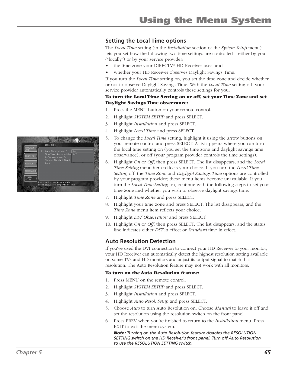 Using the menu system | RCA DTC210 User Manual | Page 67 / 80