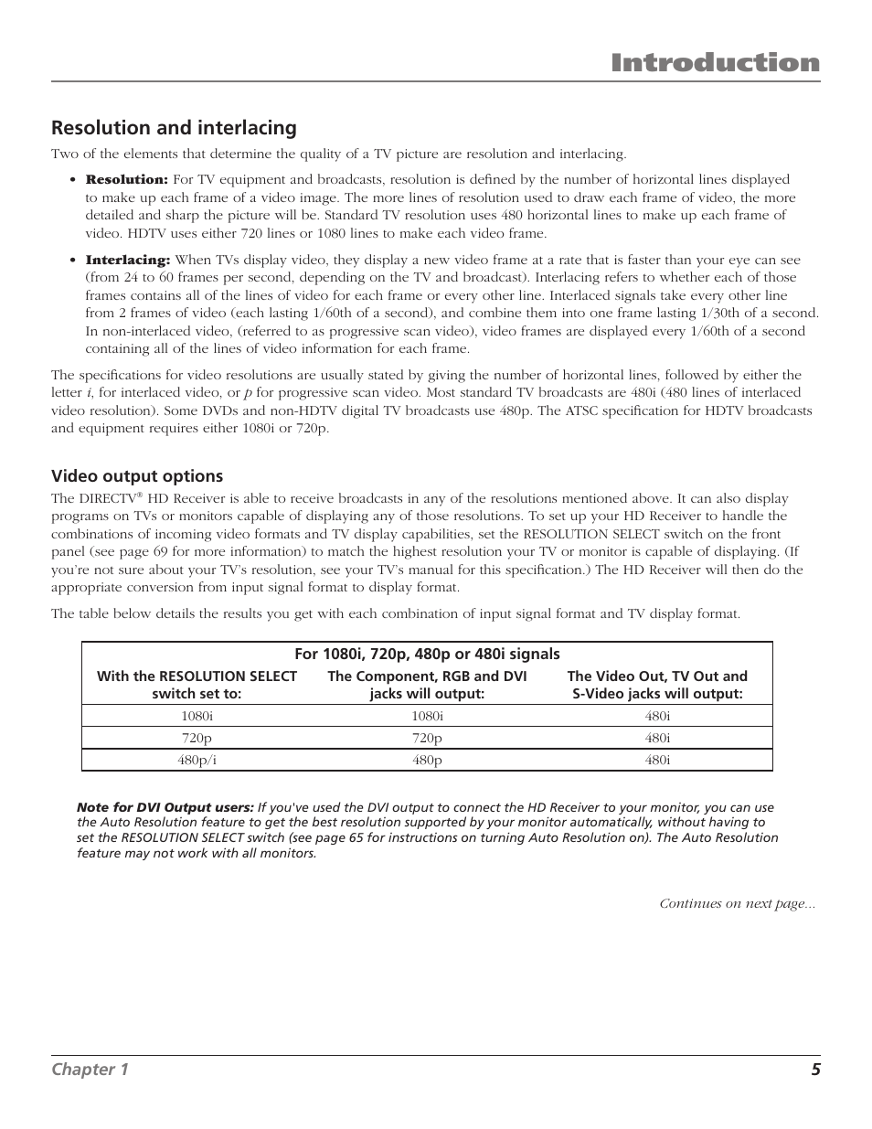 Notices, Introduction, Chapter 1: introduction | Resolution and interlacing | RCA DTC210 User Manual | Page 7 / 80