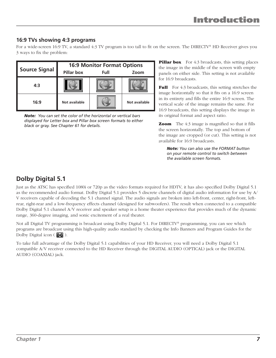 Dolby digital 5.1, Introduction | RCA DTC210 User Manual | Page 9 / 80