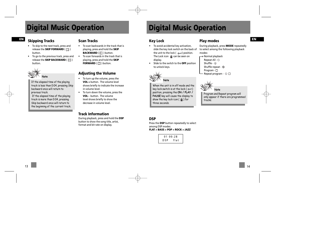Digital music operation | RCA RD1022 User Manual | Page 12 / 16