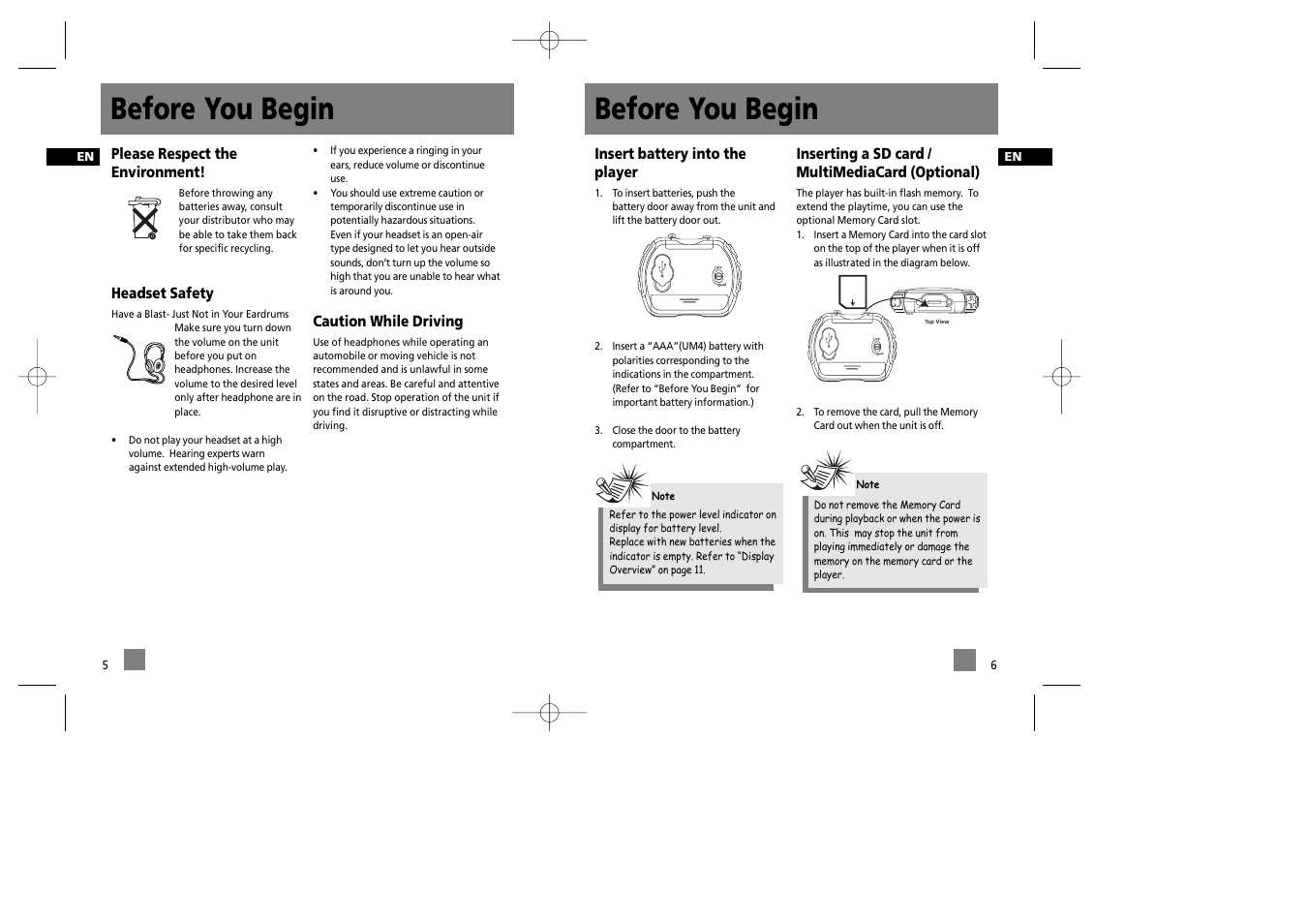 Before you begin | RCA RD1022 User Manual | Page 8 / 16