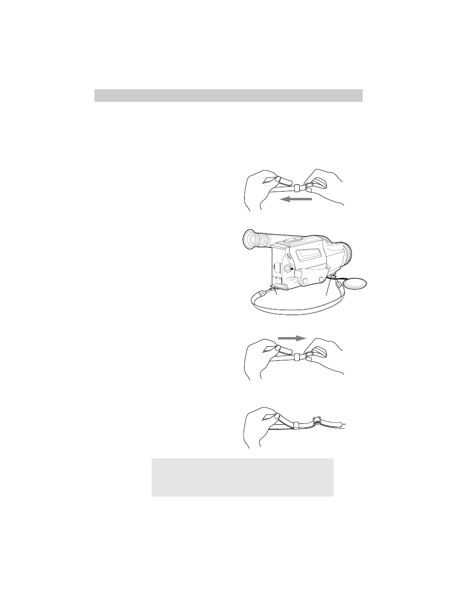 Attaching the shoulder strap | RCA Pro809 User Manual | Page 58 / 72
