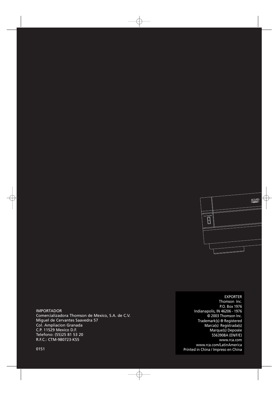RCA UND RECEIVER RTD250 User Manual | Page 55 / 55