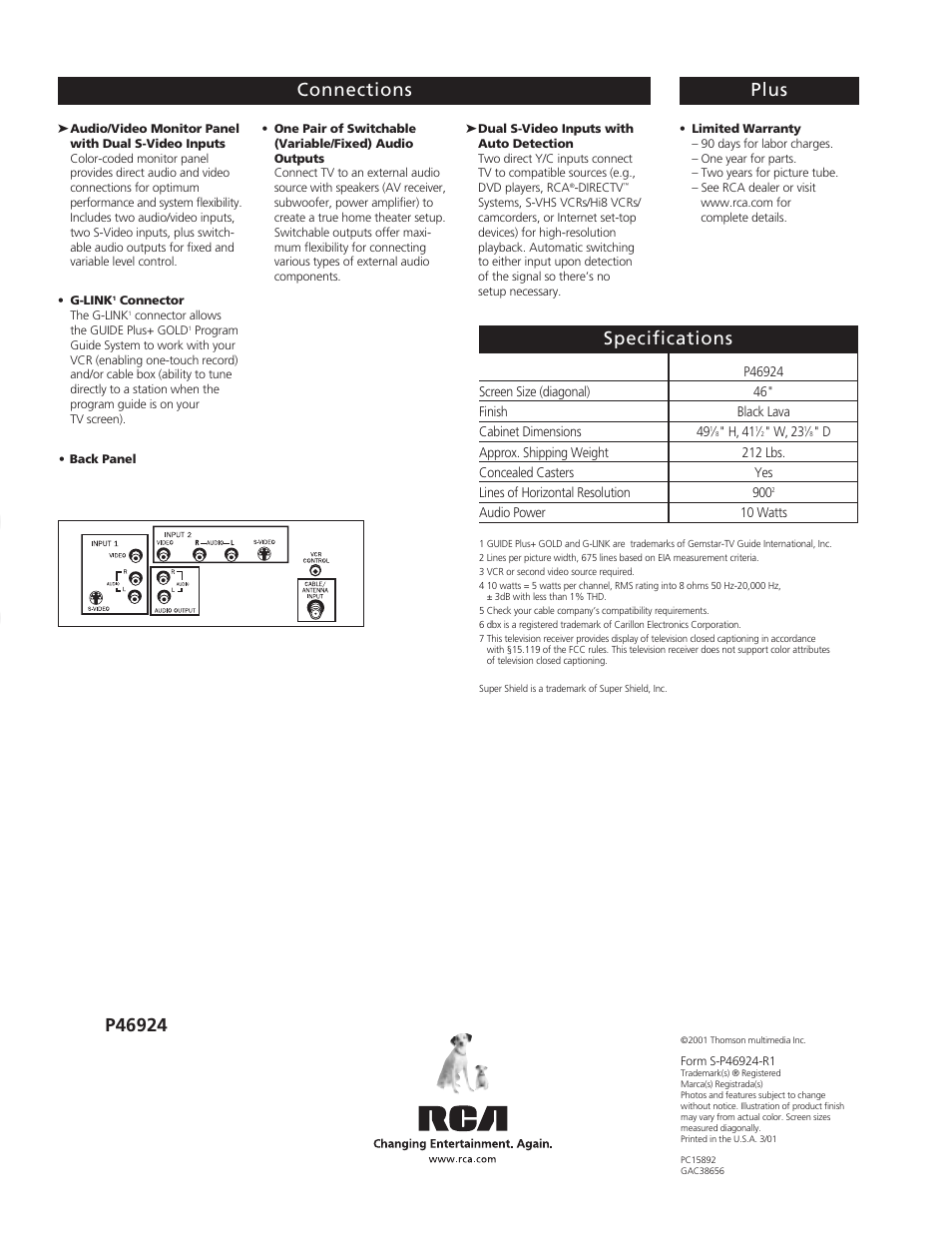 Te levi s io n | RCA Home Theatre P46924 User Manual | Page 4 / 4