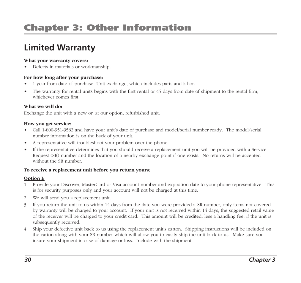 Chapter 3: other information, Limited warranty | RCA Mobile DVD Player User Manual | Page 32 / 36