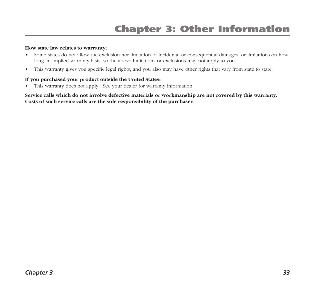 Chapter 3: other information | RCA Mobile DVD Player User Manual | Page 35 / 36