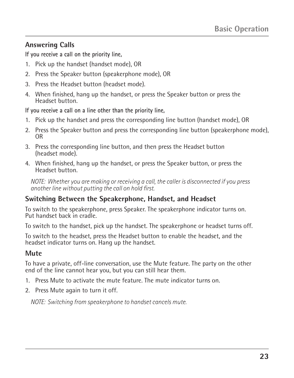 Basic operation | RCA 25423/24 User Manual | Page 23 / 88