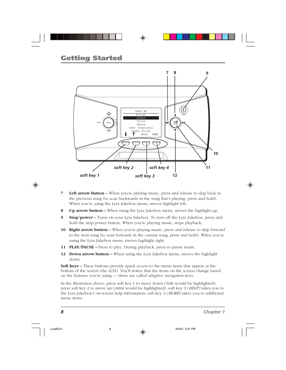 Getting started, 8chapter 1 | RCA RD2800 User Manual | Page 10 / 58