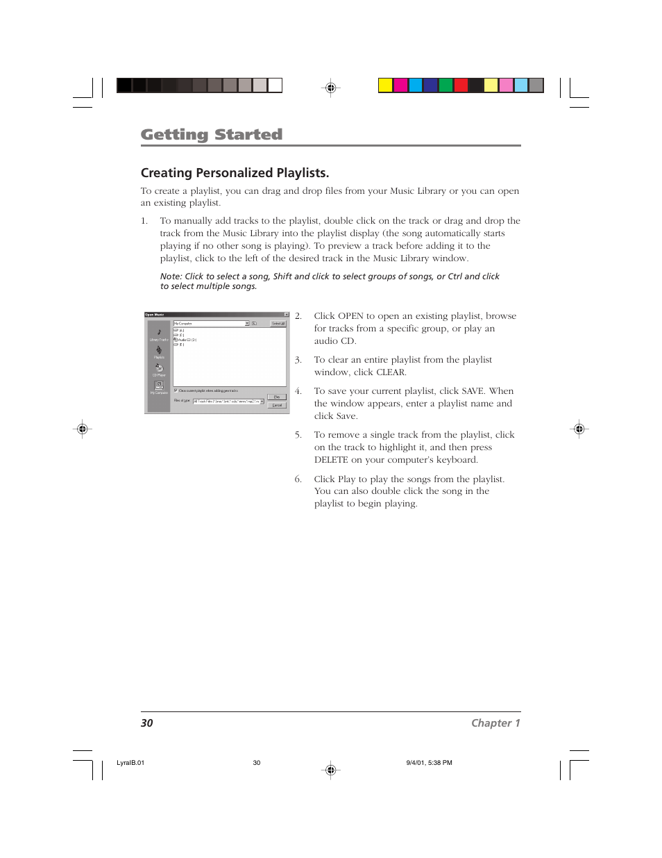 Getting started, Creating personalized playlists | RCA RD2800 User Manual | Page 32 / 58