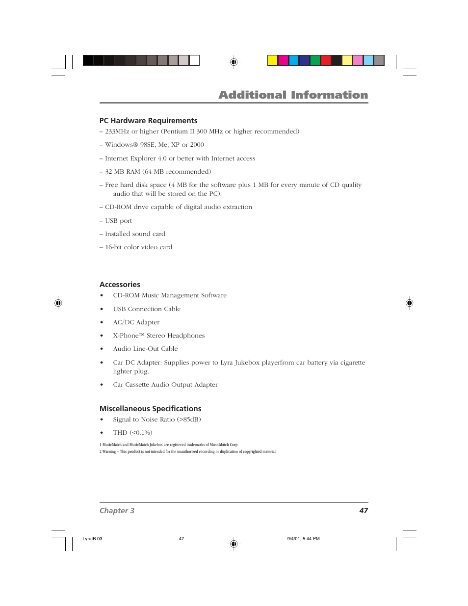 Additional information | RCA RD2800 User Manual | Page 49 / 58