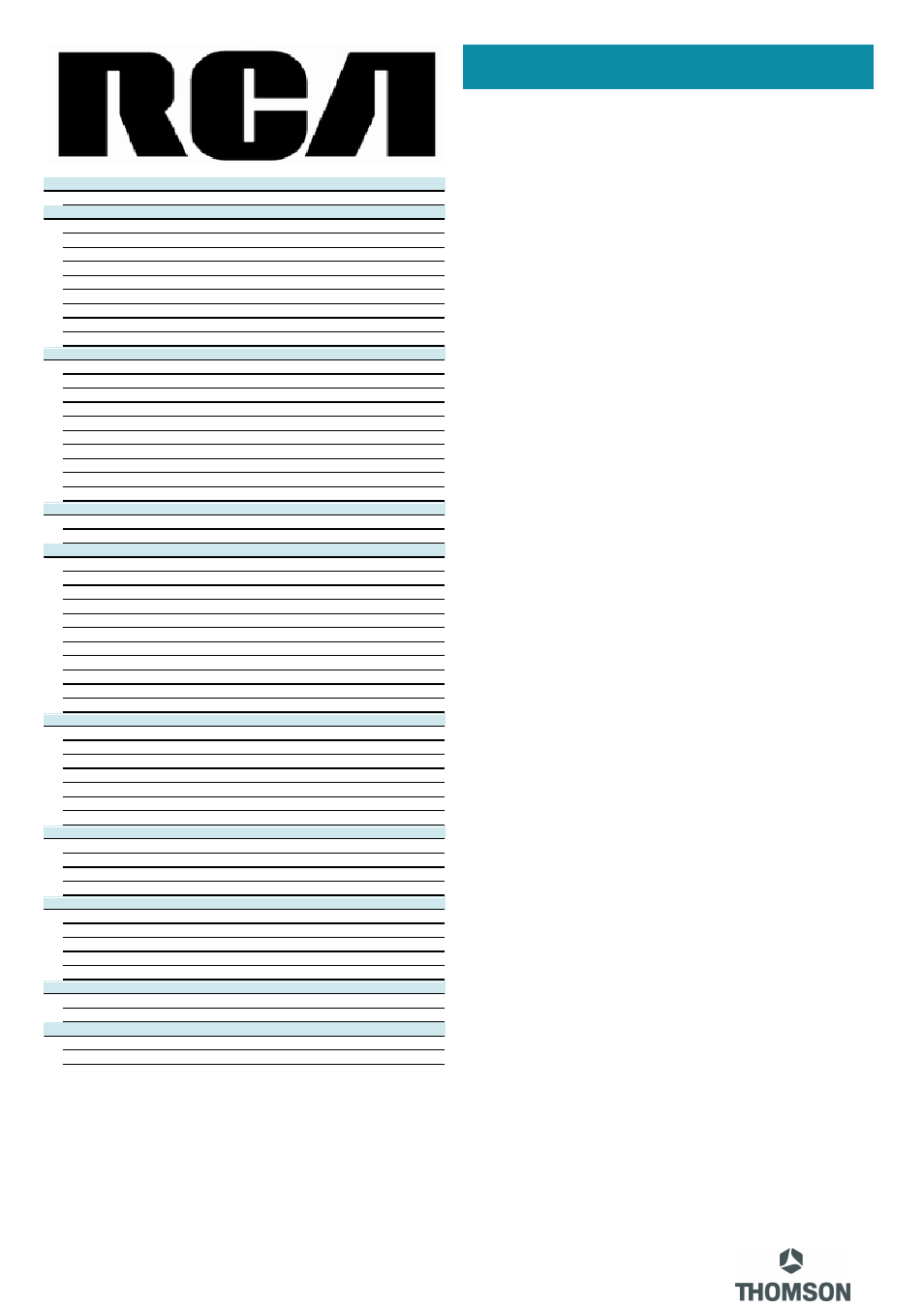 Technical specifications | RCA 27V520T User Manual | Page 2 / 2