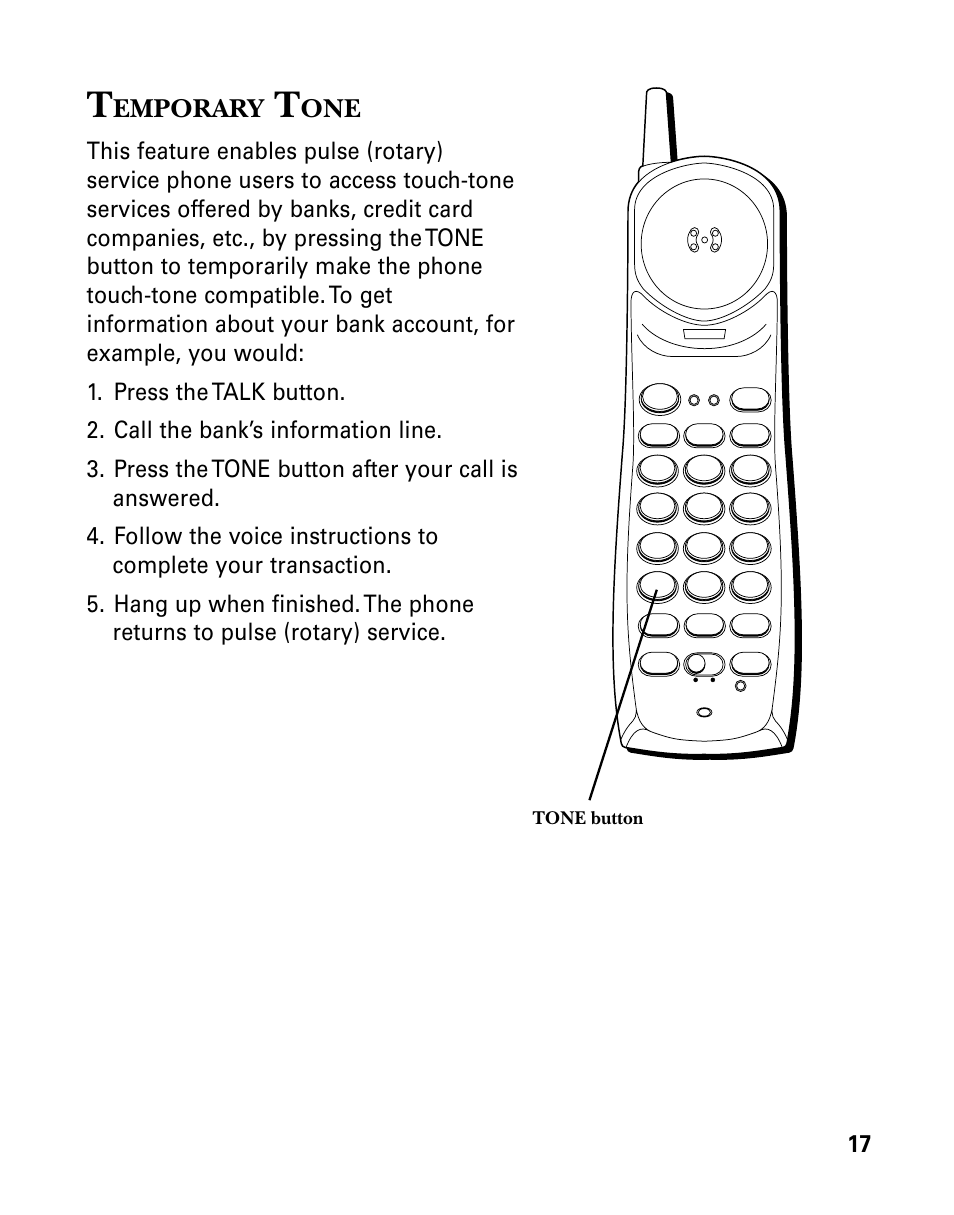 Emporary, Tone button | RCA 26925 User Manual | Page 17 / 64