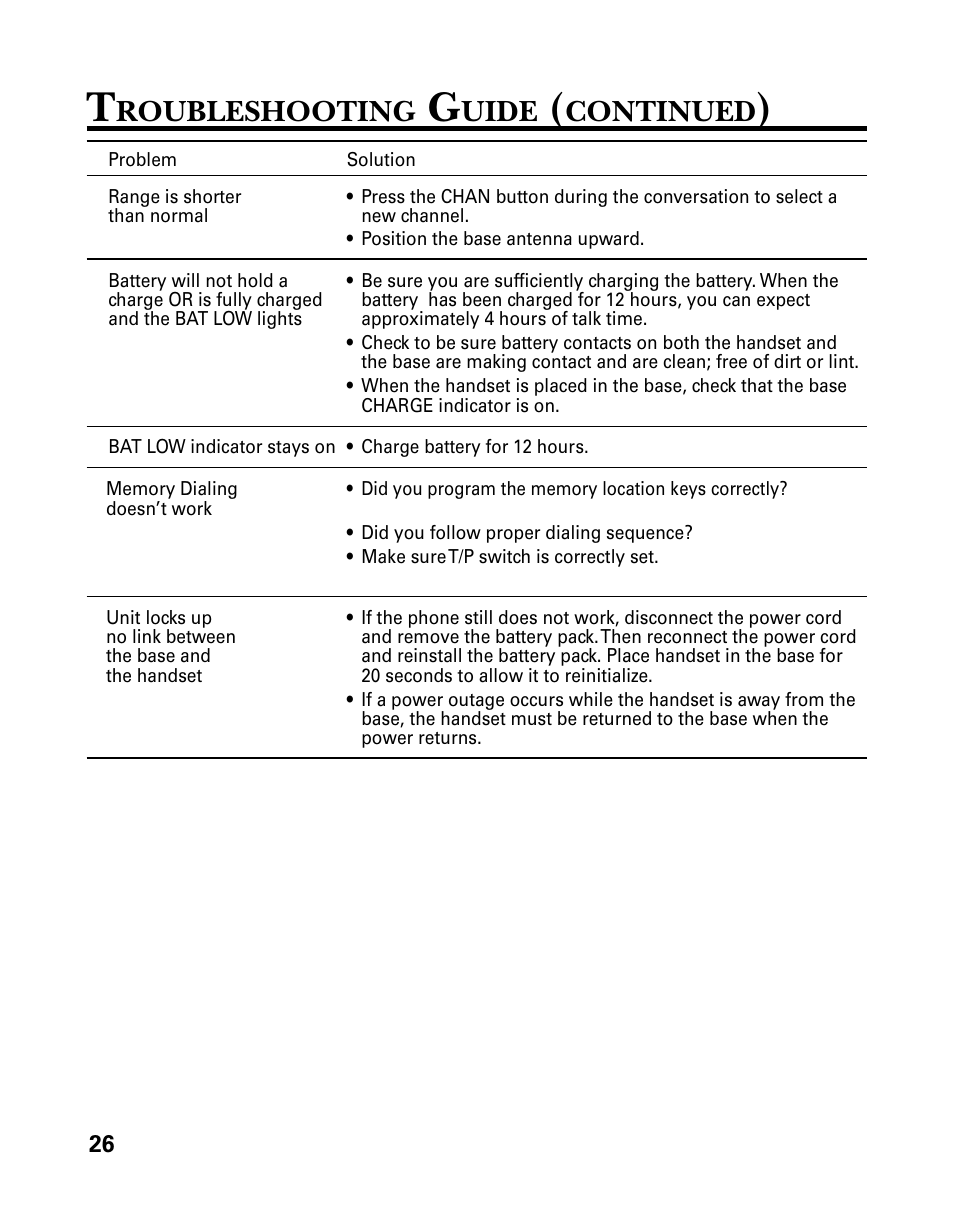 Roubleshooting, Uide, Continued | RCA 26925 User Manual | Page 26 / 64