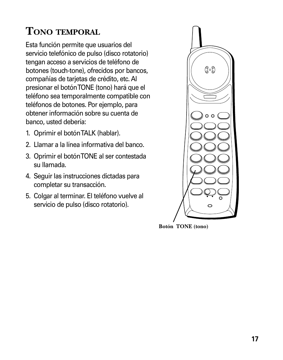 Temporal, Botón tone (tono) | RCA 26925 User Manual | Page 49 / 64