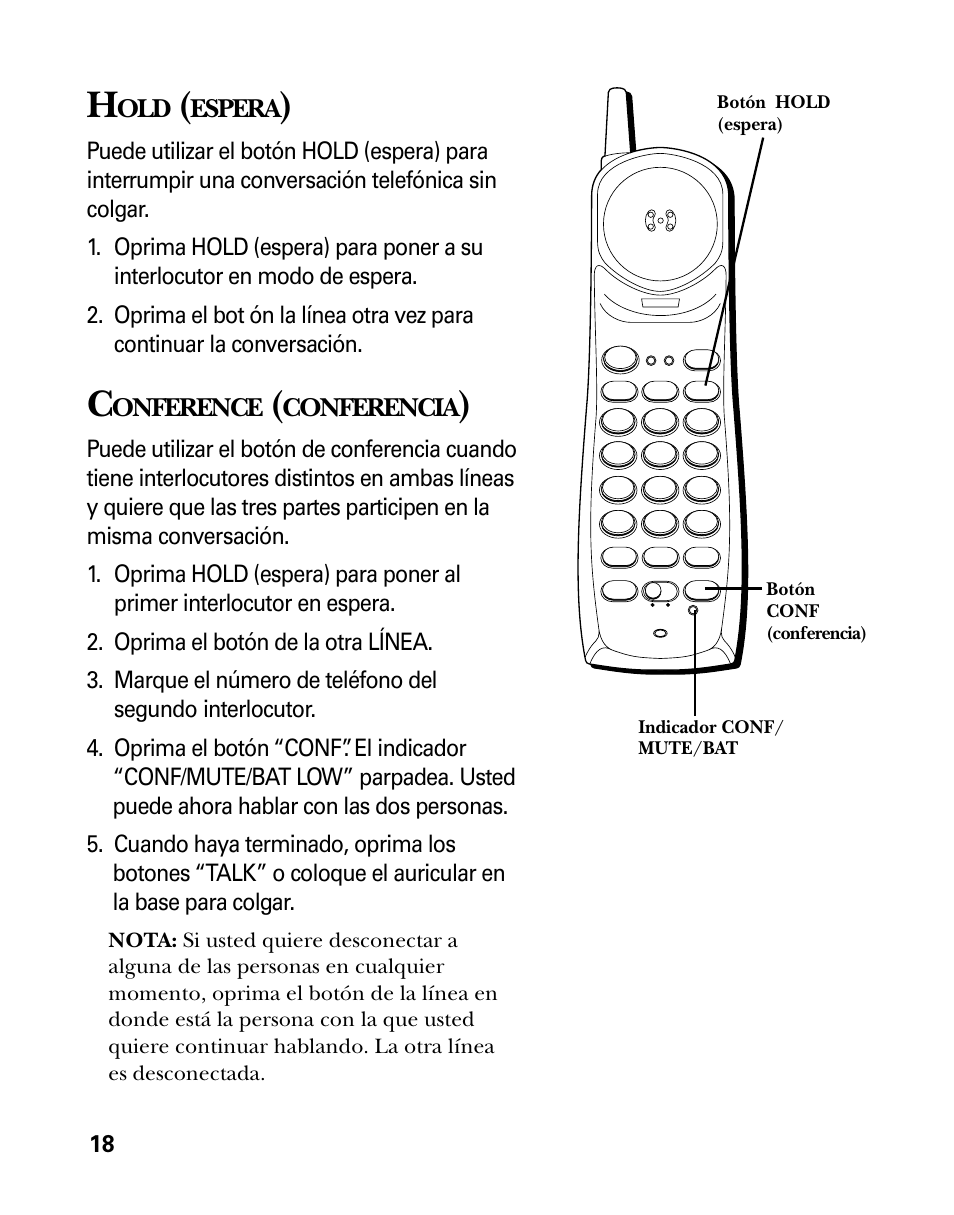 Espera, Onference, Conferencia | RCA 26925 User Manual | Page 50 / 64