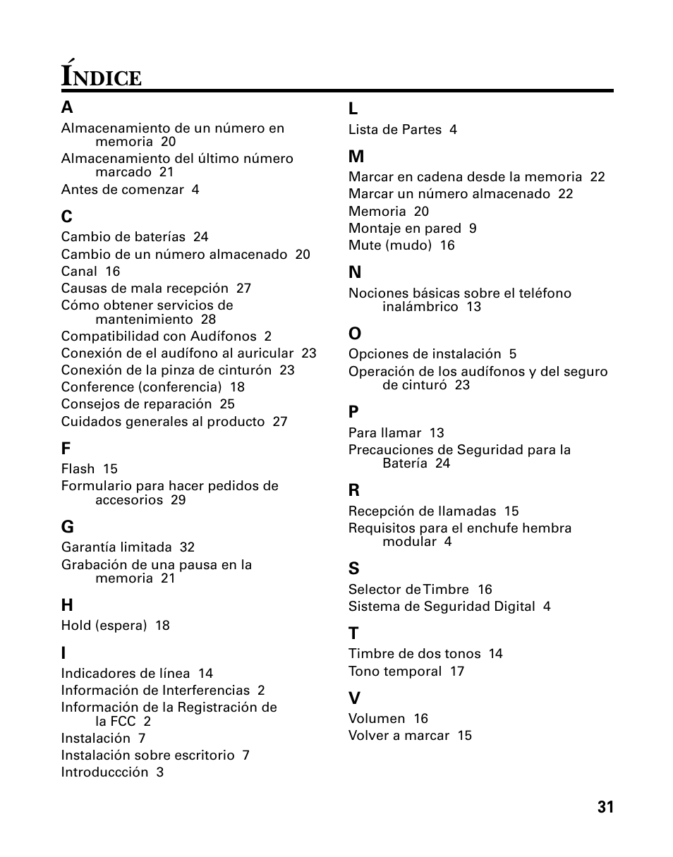 Ndice | RCA 26925 User Manual | Page 63 / 64