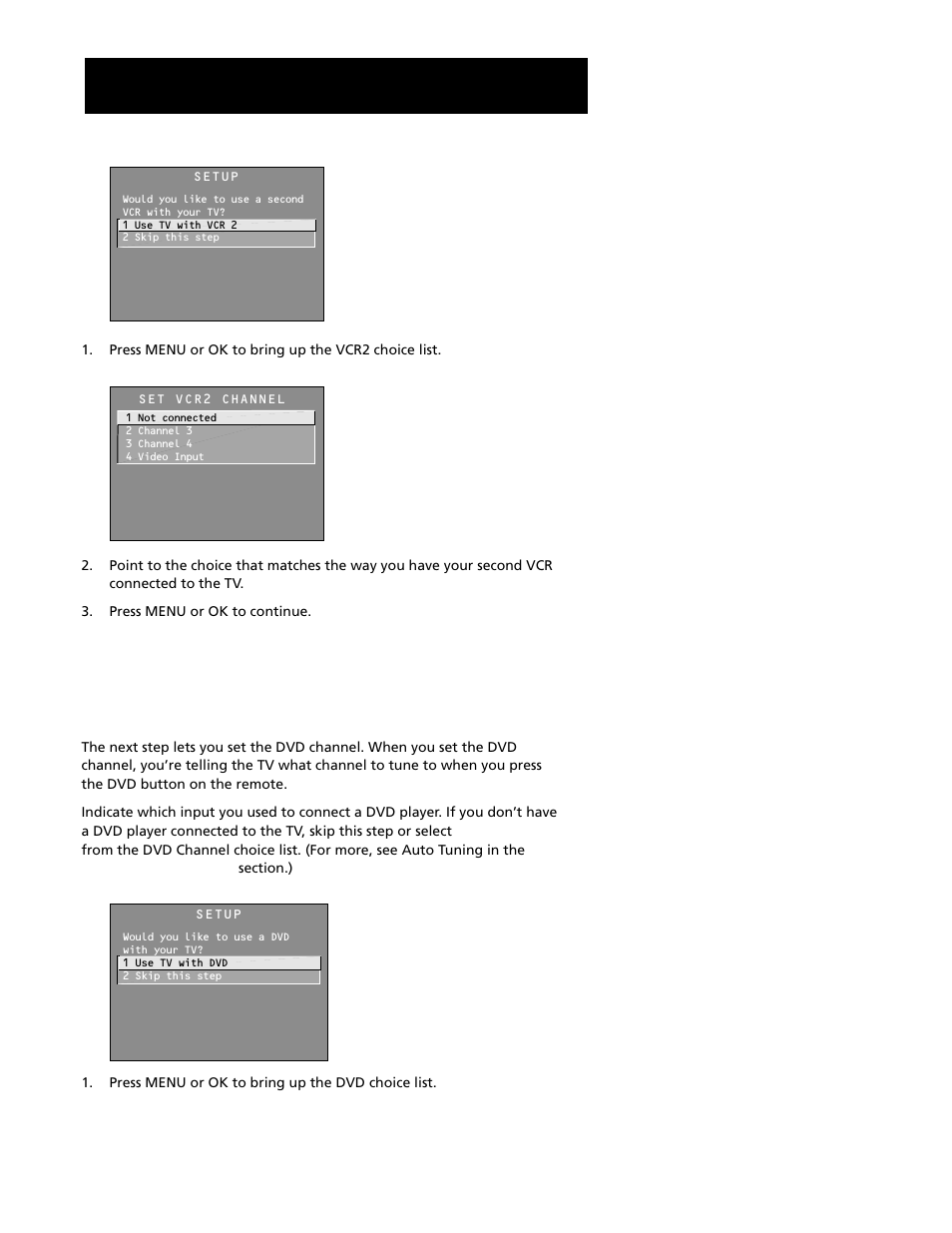 Setting the dvd channel (auto tuning), Interactive setup | RCA F20645 User Manual | Page 20 / 64