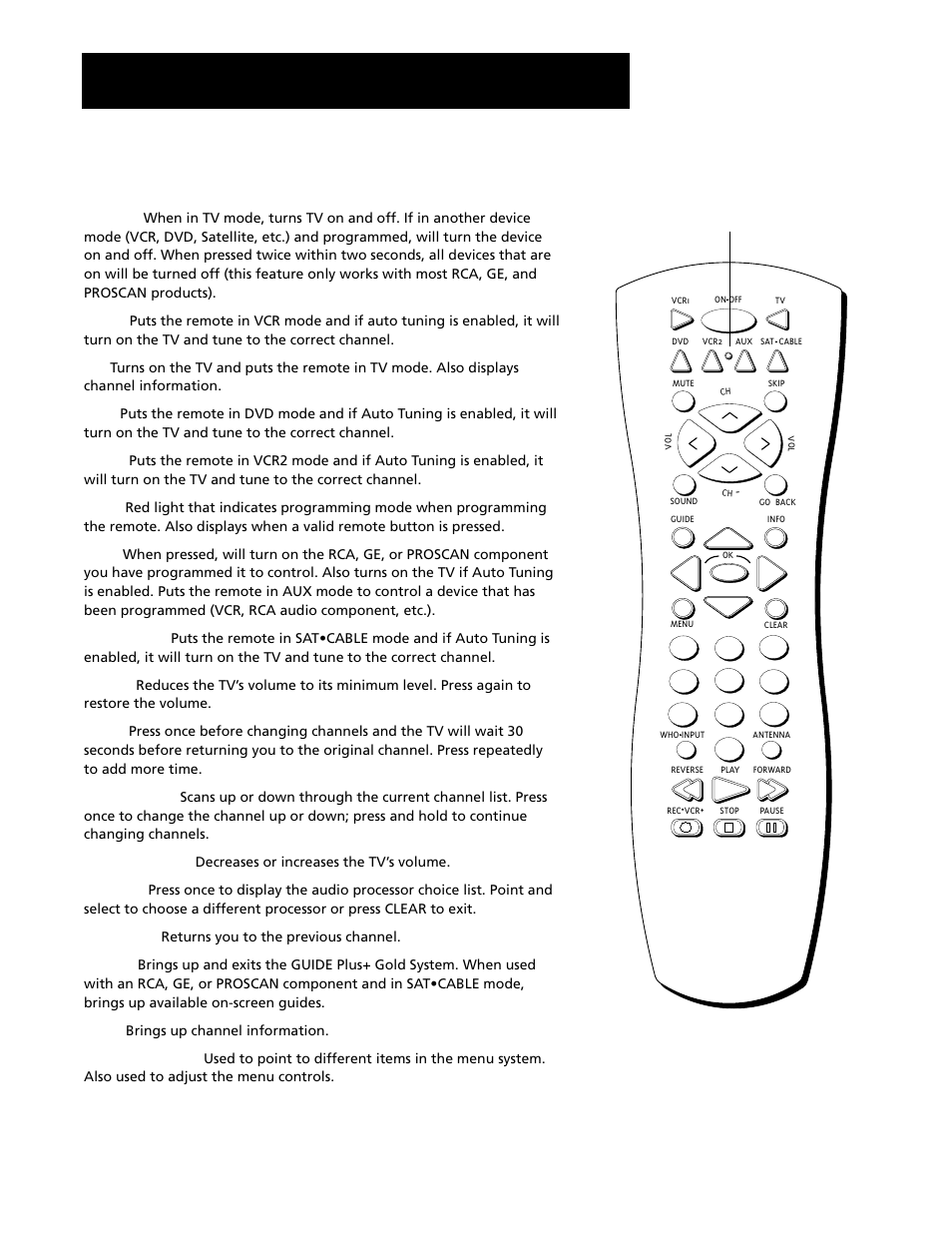 Remote buttons, Using the remote | RCA F20645 User Manual | Page 24 / 64