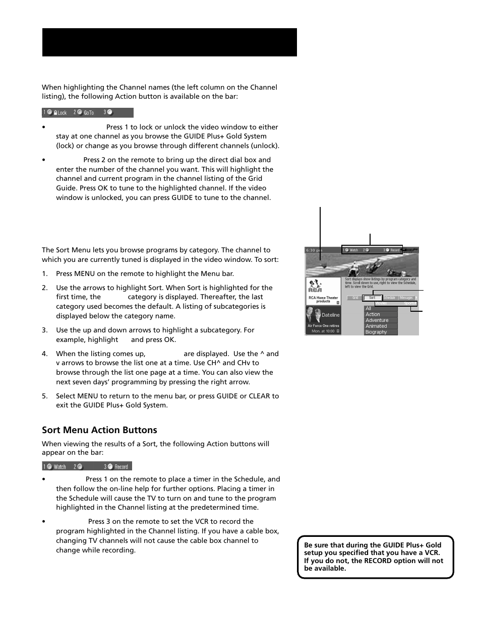 Sort, Features and controls | RCA F20645 User Manual | Page 43 / 64